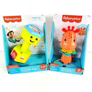 Fisher-Price Pack Activity Giraffe and Laugh & Learn Countin' Reps Dumbbell Toys
